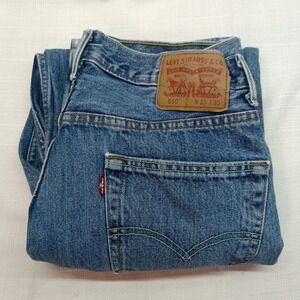 Levis 550 Jeans Mens 33x30 Medium Wash Blue Cotton Denim Straight Leg Modern